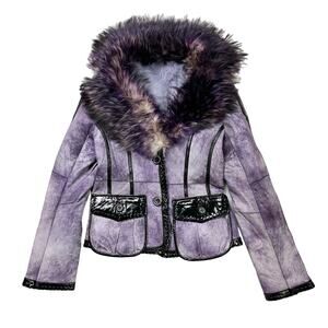 Italian Vintage purple fur coat size S